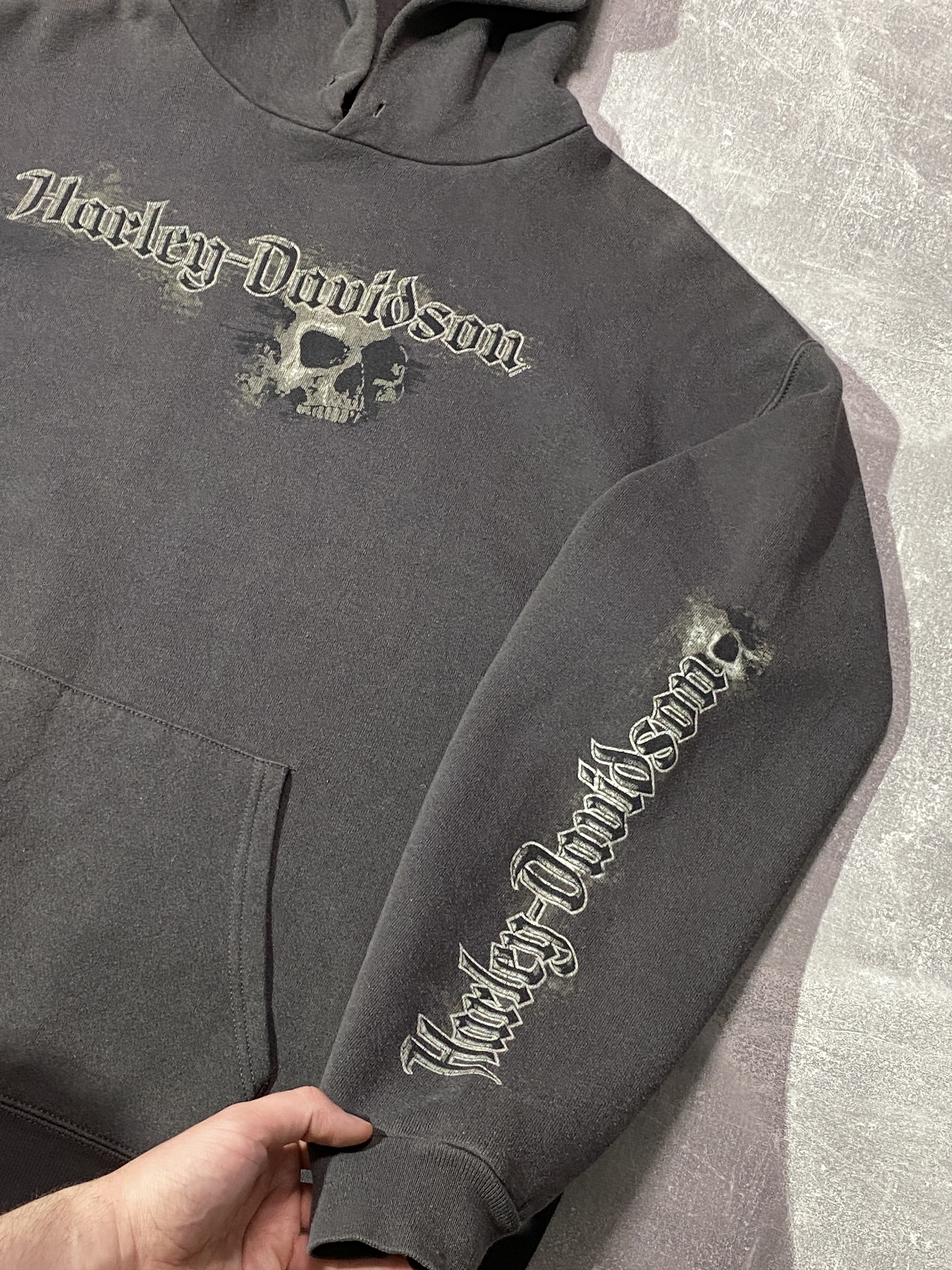 Harley Davidson Vintage 2002s Harley Davidson Skull Logo Hoodie Size US L / EU 52-54 / 3 - 4 Thumbnail