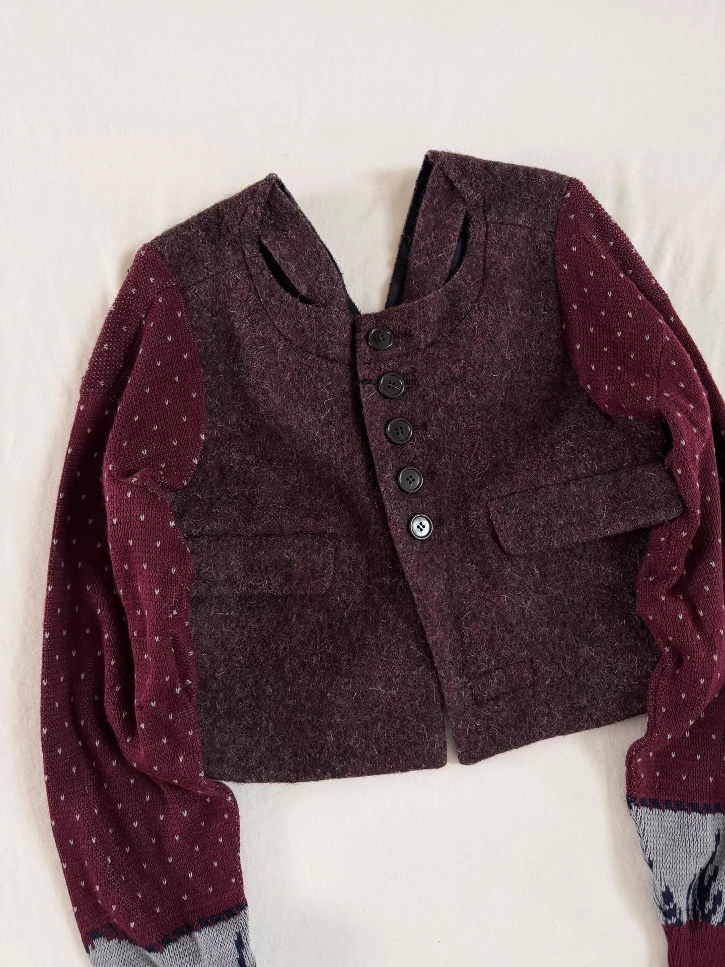 Undercover UC 1997 Leaf Rare Knit & Wool Felt Jkt New w/ Tags Size US M / EU 48-50 / 2 - 2 Thumbnail