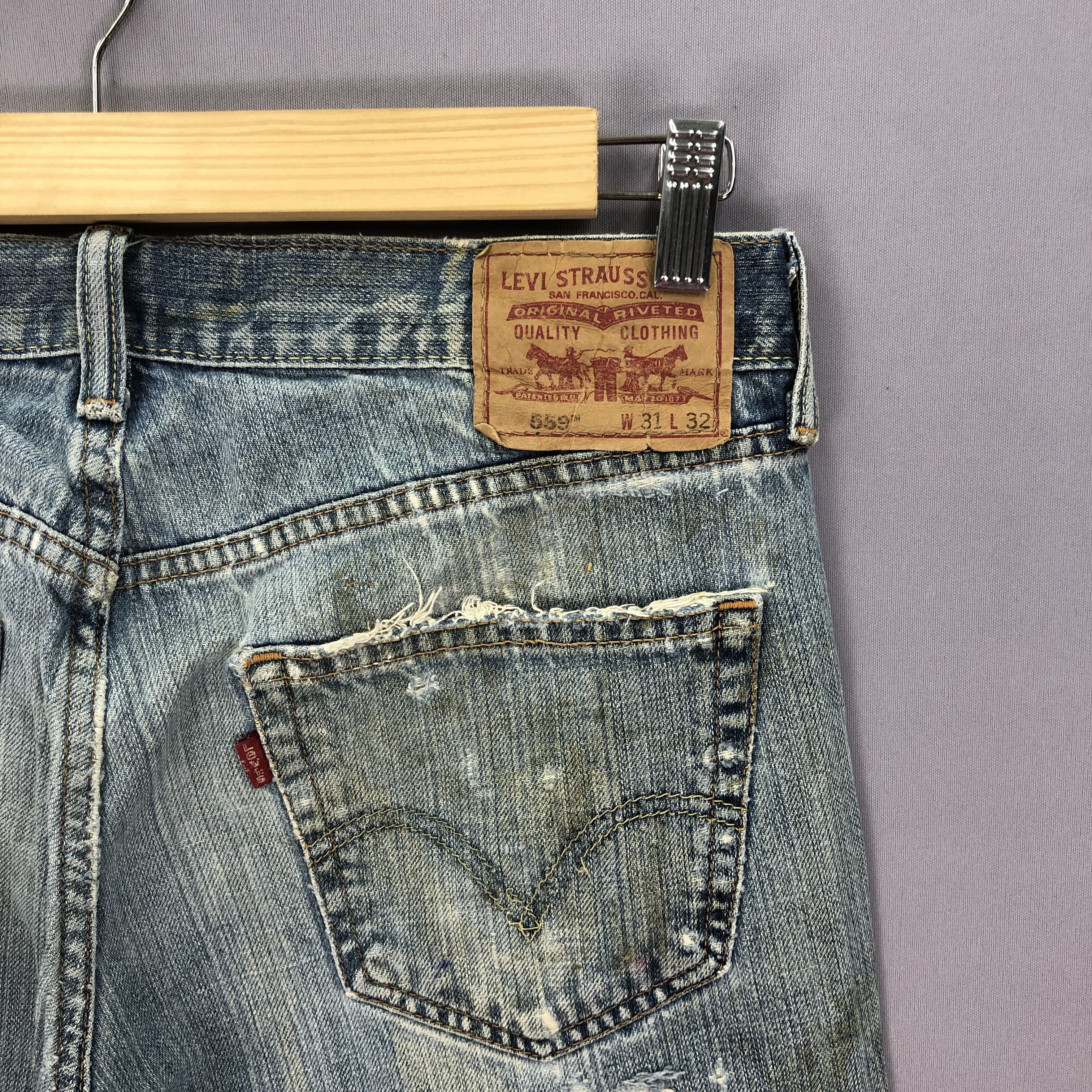 Levi's Vintage 90s Distressed Levis Jeans Levi's 559 Painter Denim Size US 32 / EU 48 - 5 Thumbnail