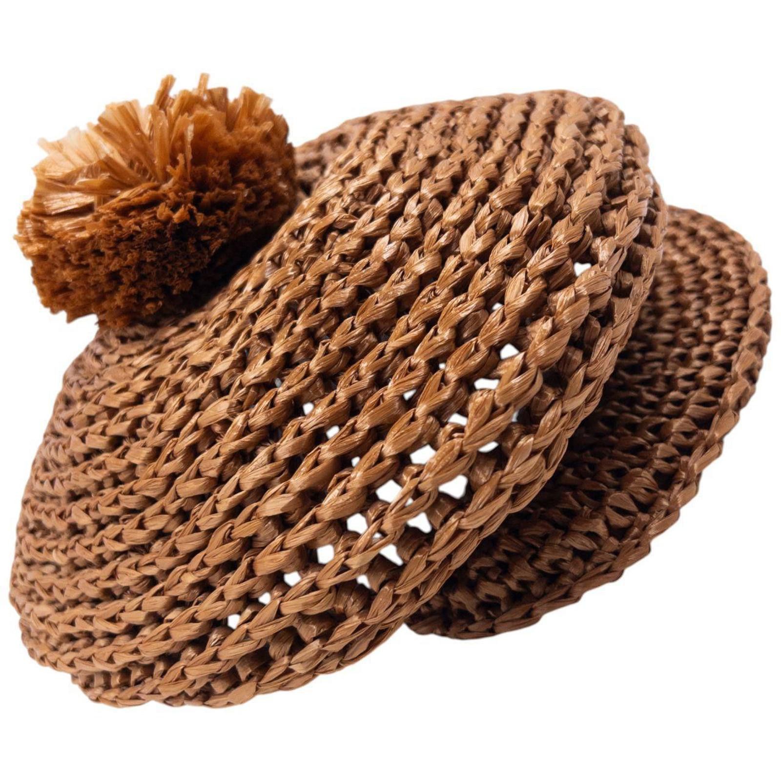 Burberry Vintage 2012 Burberry Prorsum Runway Wicker Pompom Hat Size ONE SIZE - 3 Thumbnail
