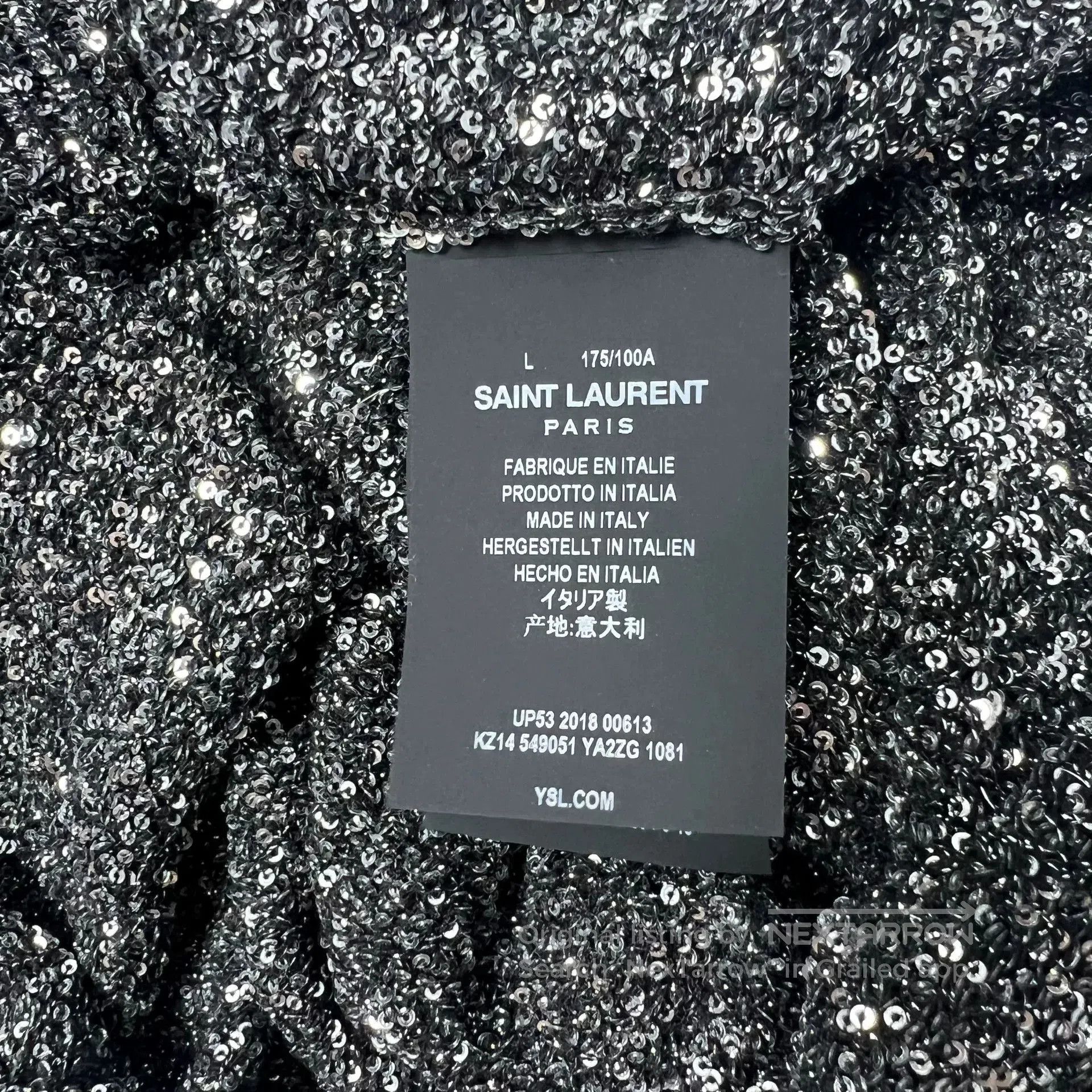 Saint Laurent Paris Saint Laurent Silver Sequin Sweater. Size L / US 10 / IT 46 - 7 Thumbnail