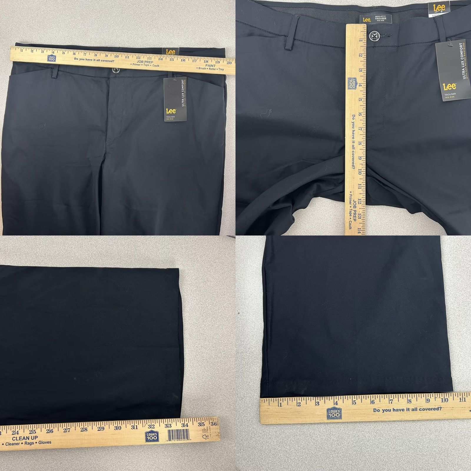 Lee Lee Pants Womens 18 Long Black Ultra Lux Comfort Trouser Flex Motion Work Career Dress Pants Regular Fit Straight Leg Tall Size 18 Long Women Mens? Size 40" / US 18 - 8 Thumbnail