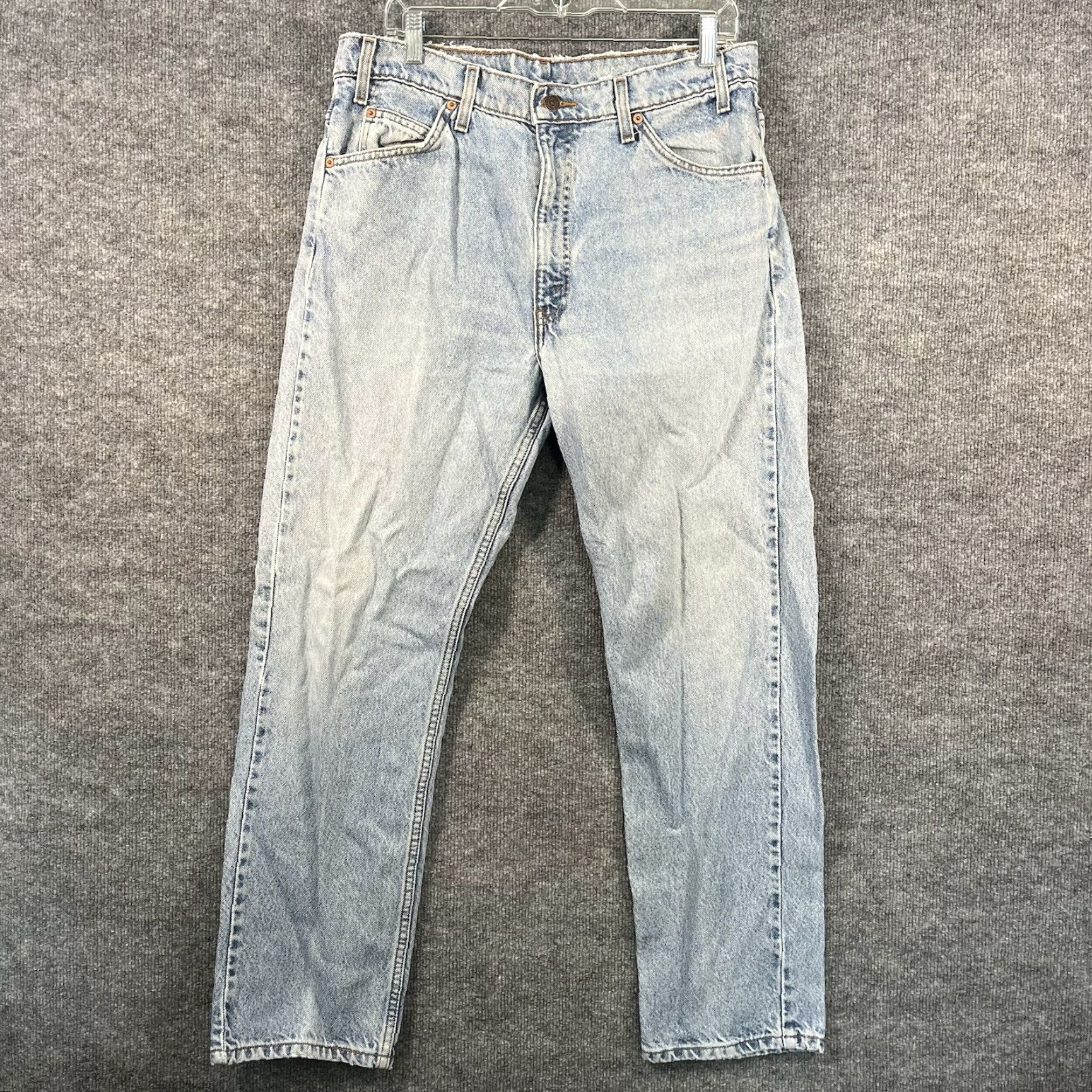 Levi's VINTAGE Levi's Jeans 505 Mens 33x28 Regular Denim Distressed 80s Orange Tab Made USA USA 5-Pocket Size US 33 - 5 Thumbnail