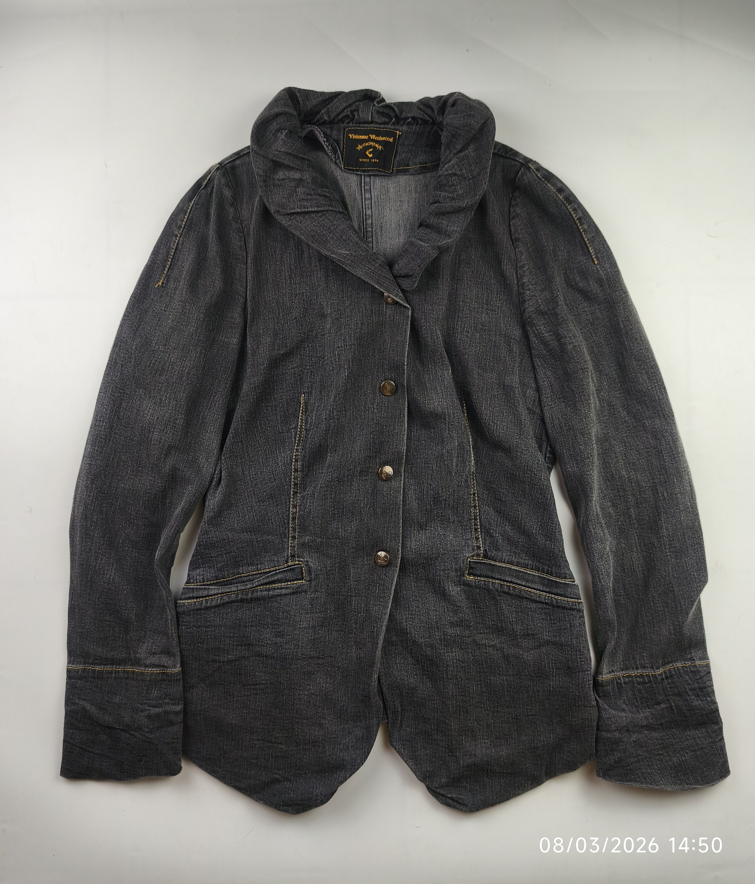 Vivienne Westwood Anglomania Denim Jacket in Grey, Women's (Size Medium)