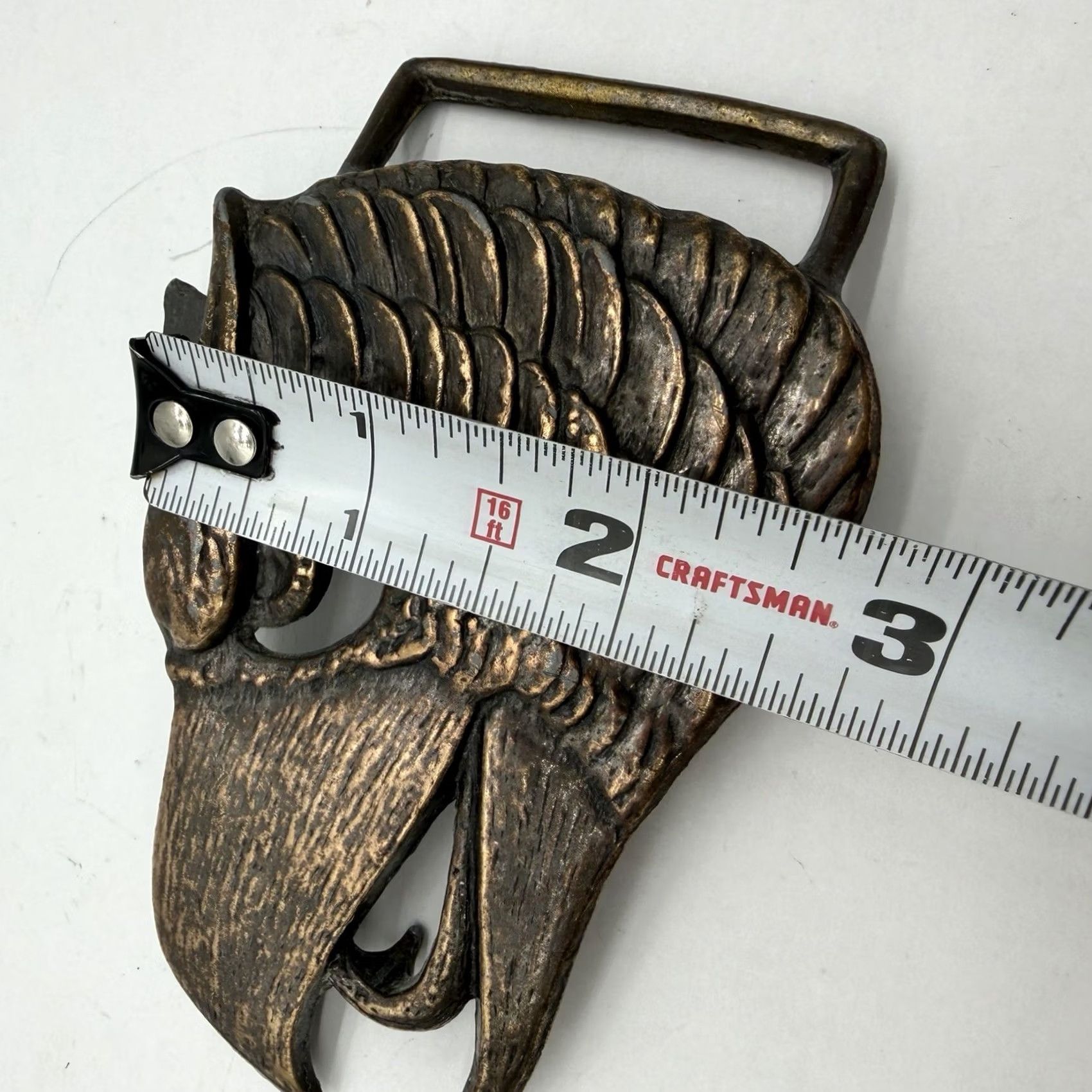 Vintage Eagle Head Belt Buckle BRASS ACCURITE Bird Raptor Vintage 1970s Unbranded Unisex Adult Rockabilly Size ONE SIZE - 2 Thumbnail
