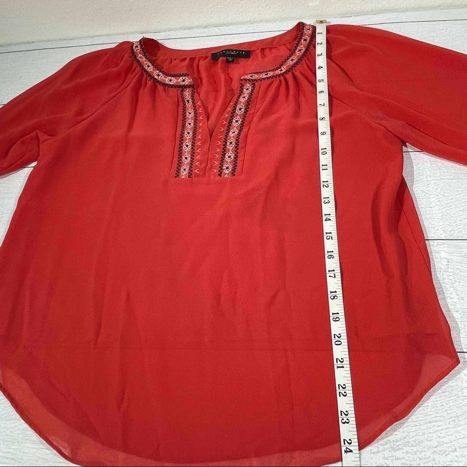 Other Sanctuary Burnt Orange Sheer Long Sleeve Shirt Size Medium Size M / US 6-8 / IT 42-44 - 9 Thumbnail