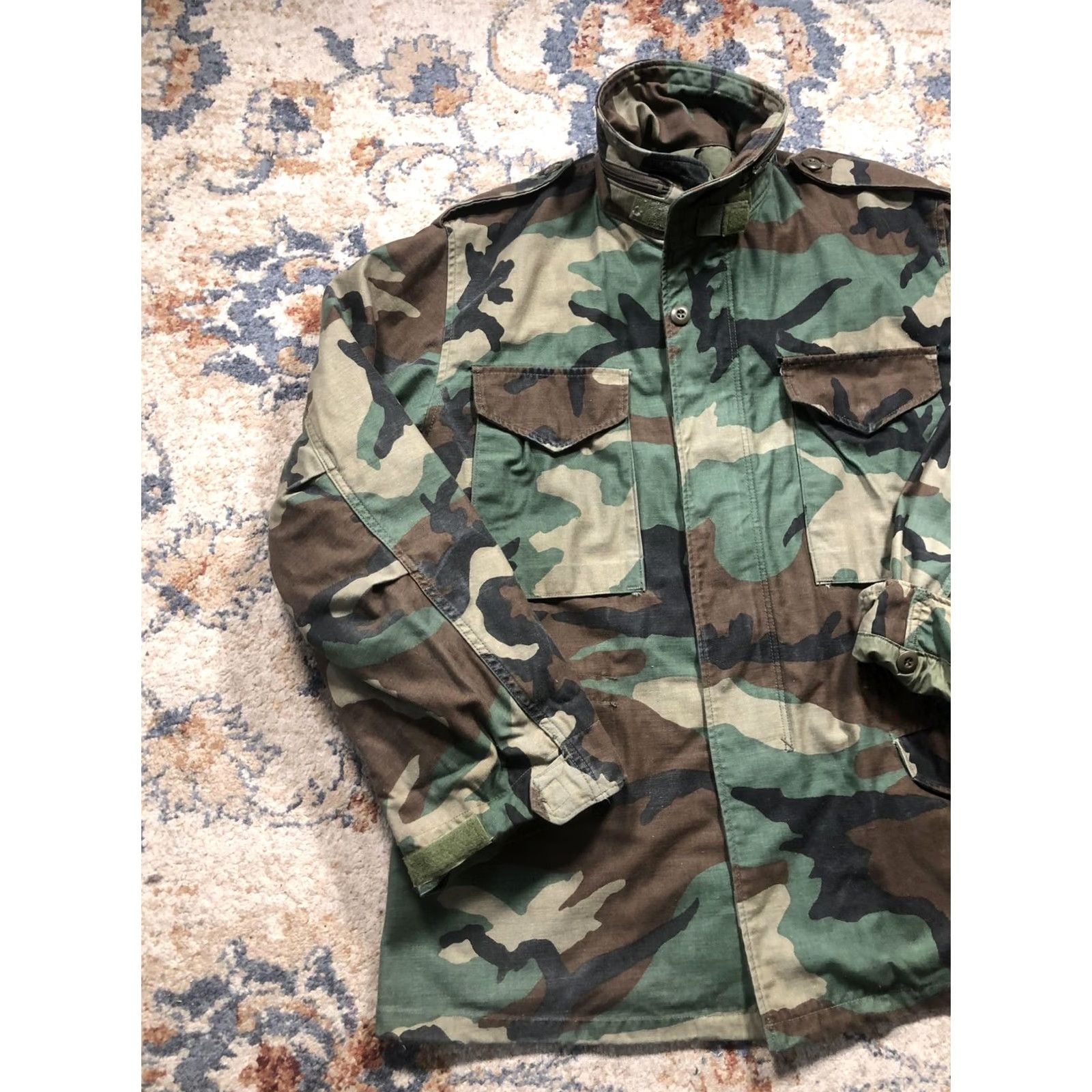 Vintage VINTAGE US Army M65 Field Jacket Mens Medium Woodland Camo Cold Weather 80s Size US M / EU 48-50 / 2 - 3 Thumbnail