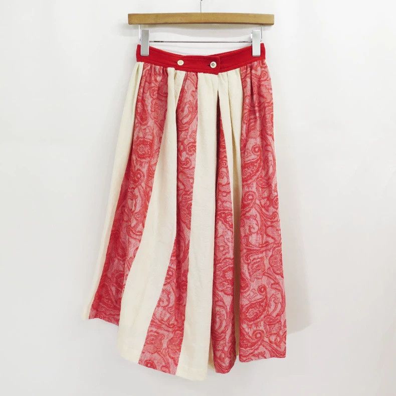Comme des Garcons Comme des Garcons size M Wool jacquard striped skirt Size 23" - 2 Thumbnail