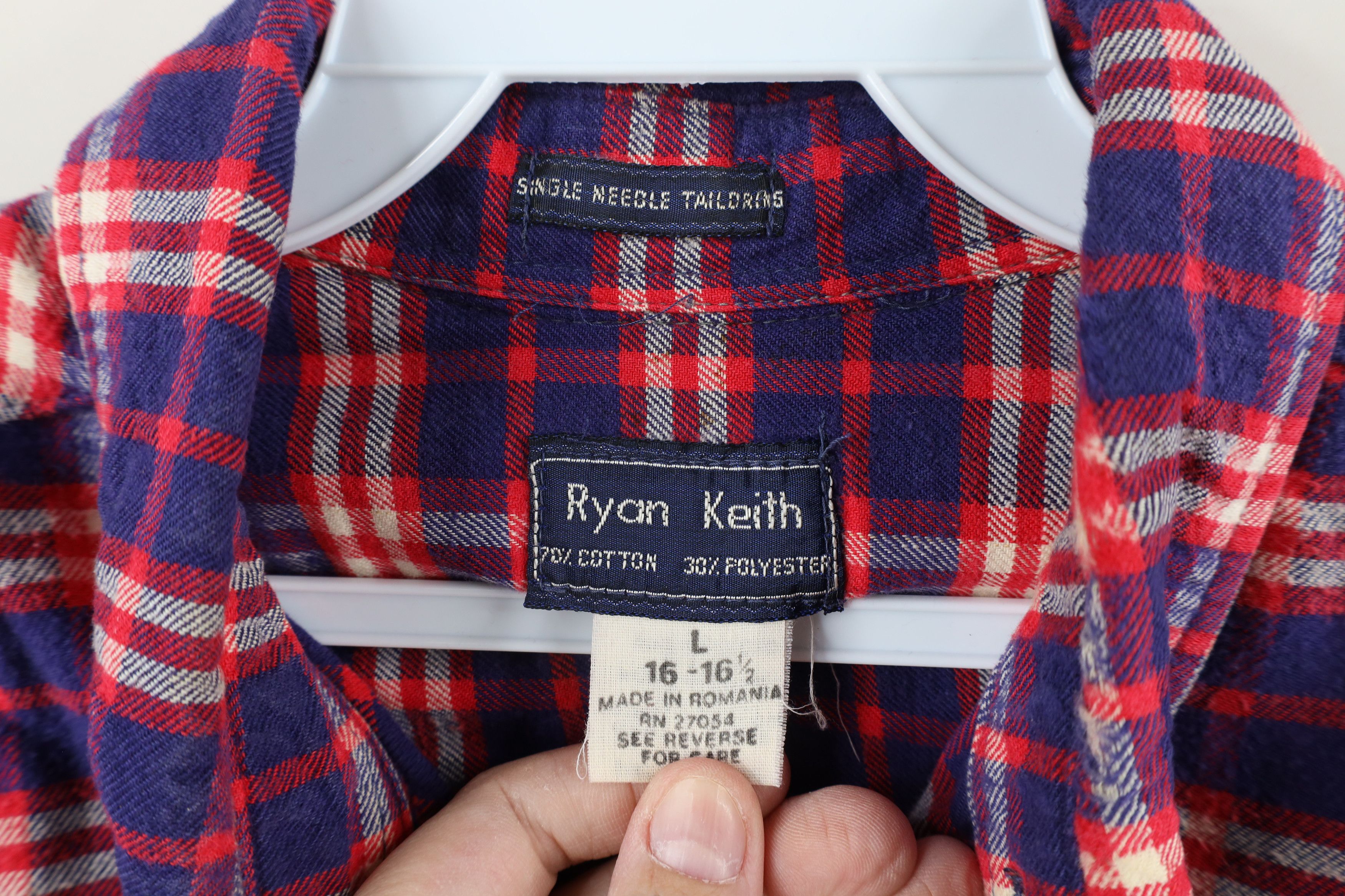 Vintage Vintage 70s Streetwear Needle Tailoring Flannel Button Shirt Size US L / EU 52-54 / 3 - 6 Thumbnail