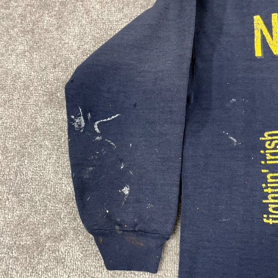 Thrasher VINTAGE NOTRE DAME Sweatshirt Unisex 80s Large Blue Logo Graphic Print Retro College Football Size US L / EU 52-54 / 3 - 6 Thumbnail