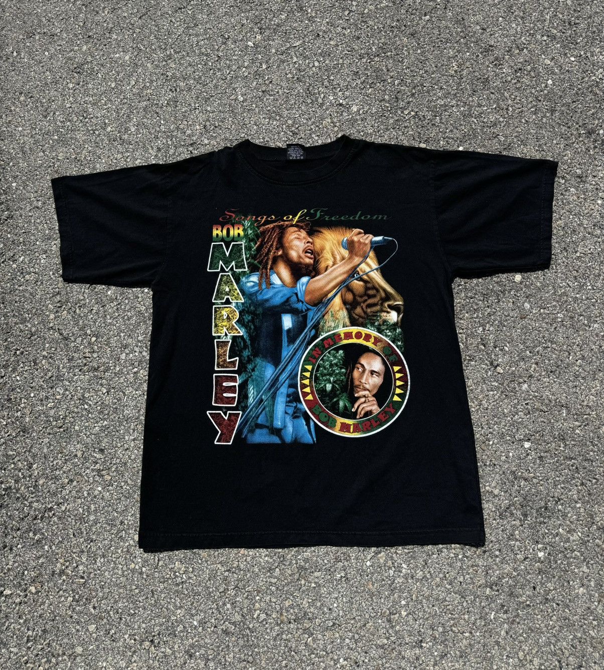 Rap Tees 00s Bob Marley Songs of Freedom memorial rap tee reggae Size US XL / EU 56 / 4 - 1 Thumbnail