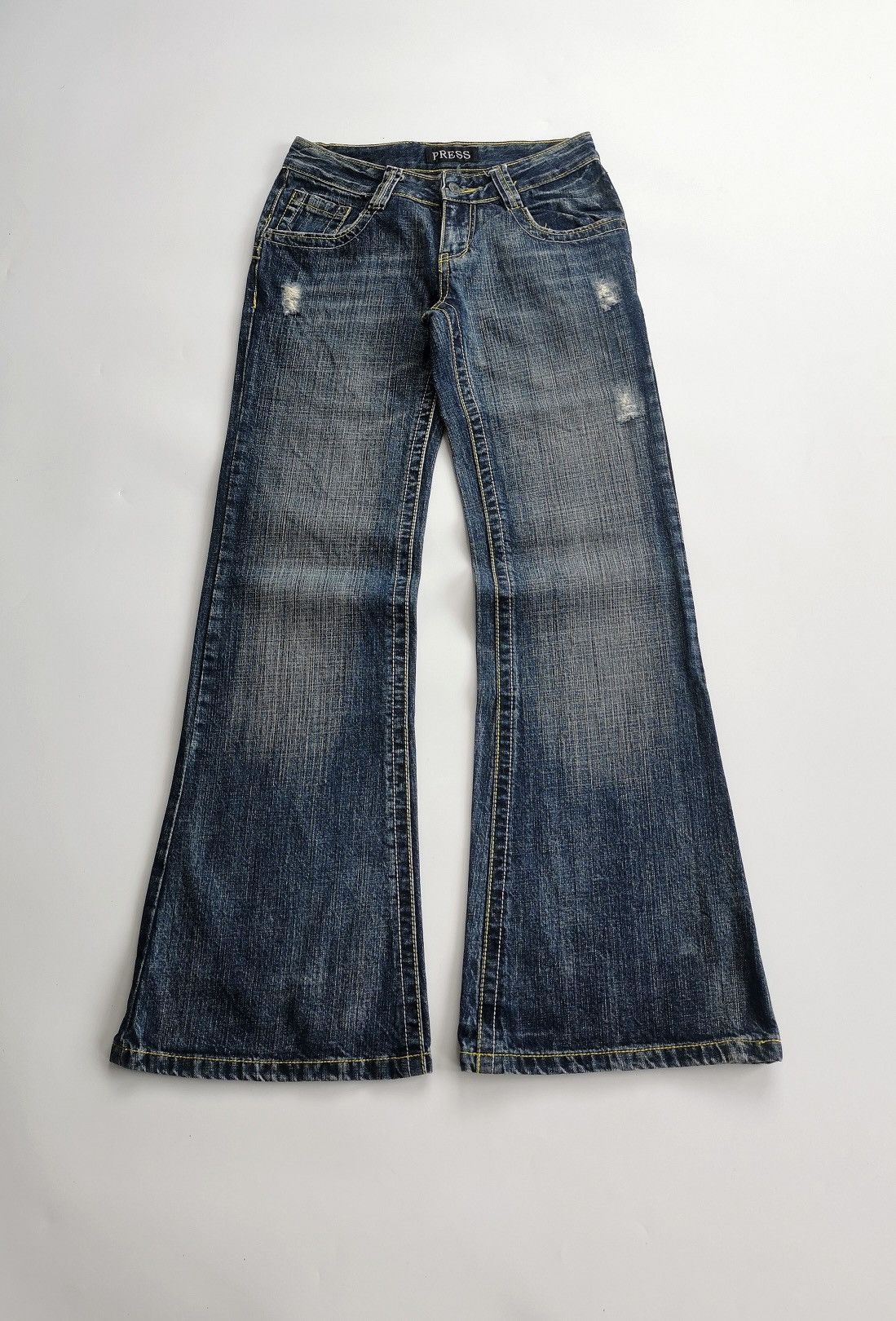 Japanese Brand Flared Bootcut Press Japan Distressed Jeans Size US 28 / EU 44 - 1 Thumbnail