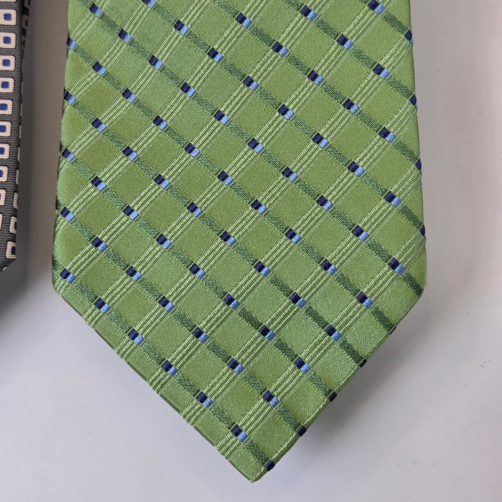 Tommy Hilfiger Tommy Hilfiger Silk Tie Lot Green Blue 3.75 USA Contrast Tip Size ONE SIZE - 5 Thumbnail