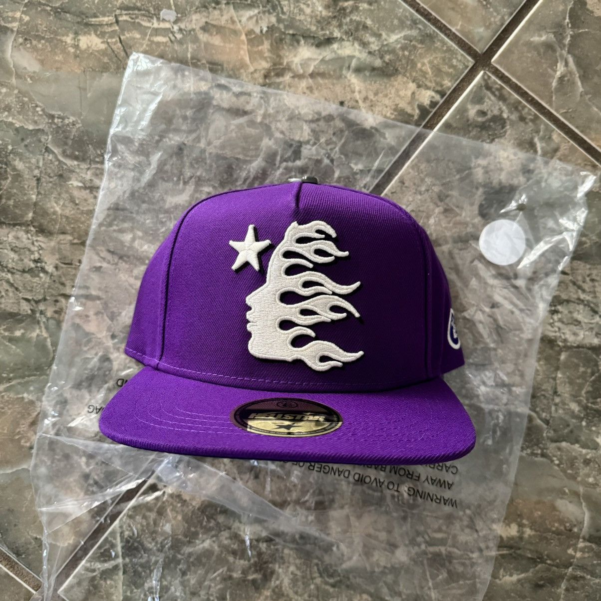 image of Hellstar Fitted Hat in Purple, Men's