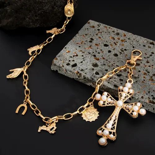 Jewelry Gold Chain Cross Pendant Wallet Chain, Men's Jewelry Size ONE SIZE - 3 Thumbnail