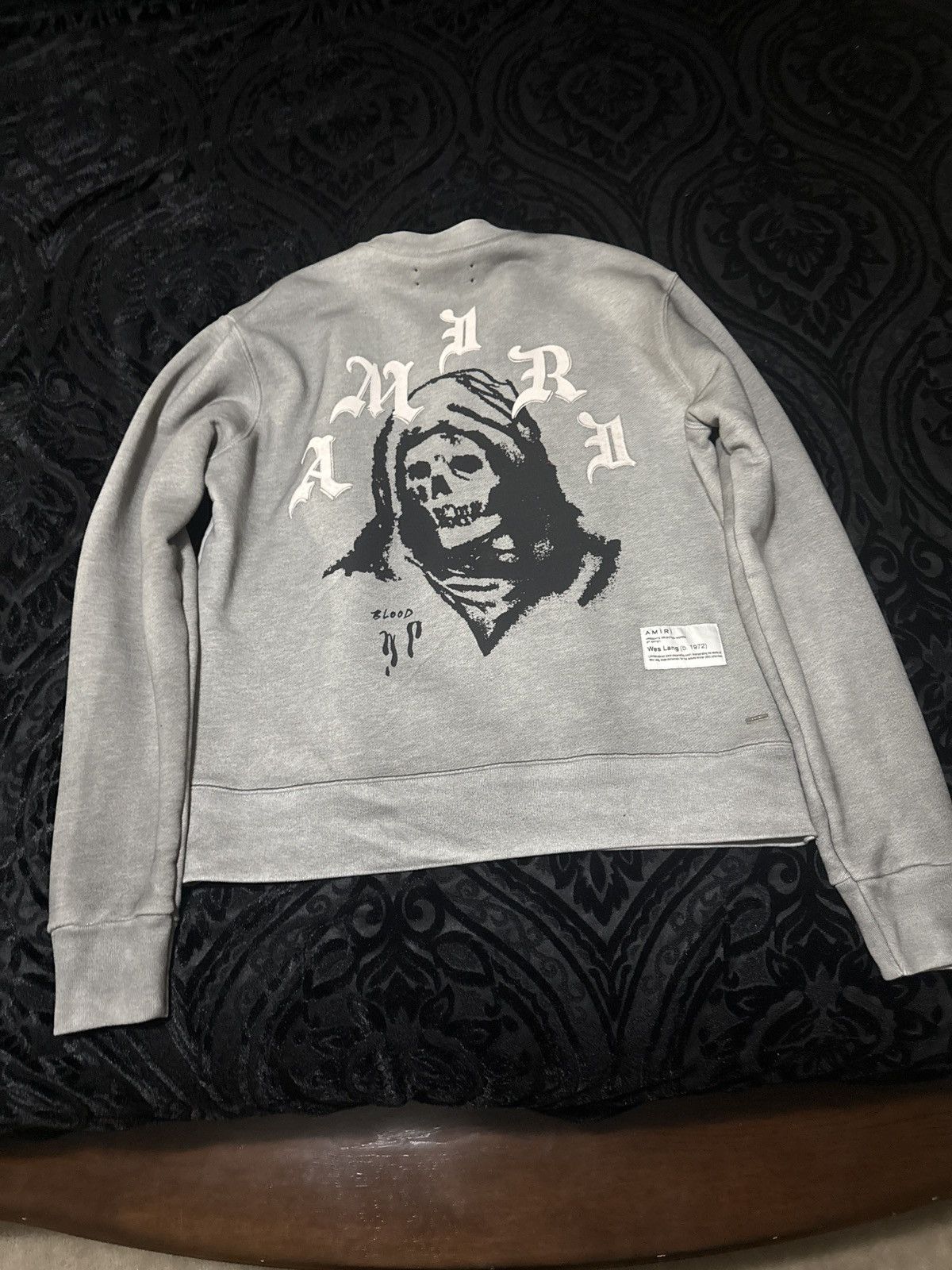 Amiri × Wes Lang AMIRI x Wes Lang Skull Graphic Crewneck Grey– Luxury Size US L / EU 52-54 / 3 - 7 Thumbnail