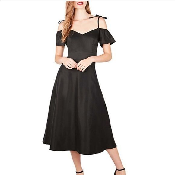 Betsey Johnson Betsey Johnson Black Midi Tea Dress 6 Off Shoulder Pockets F Size M / US 6-8 / IT 42-44 - 11 Thumbnail