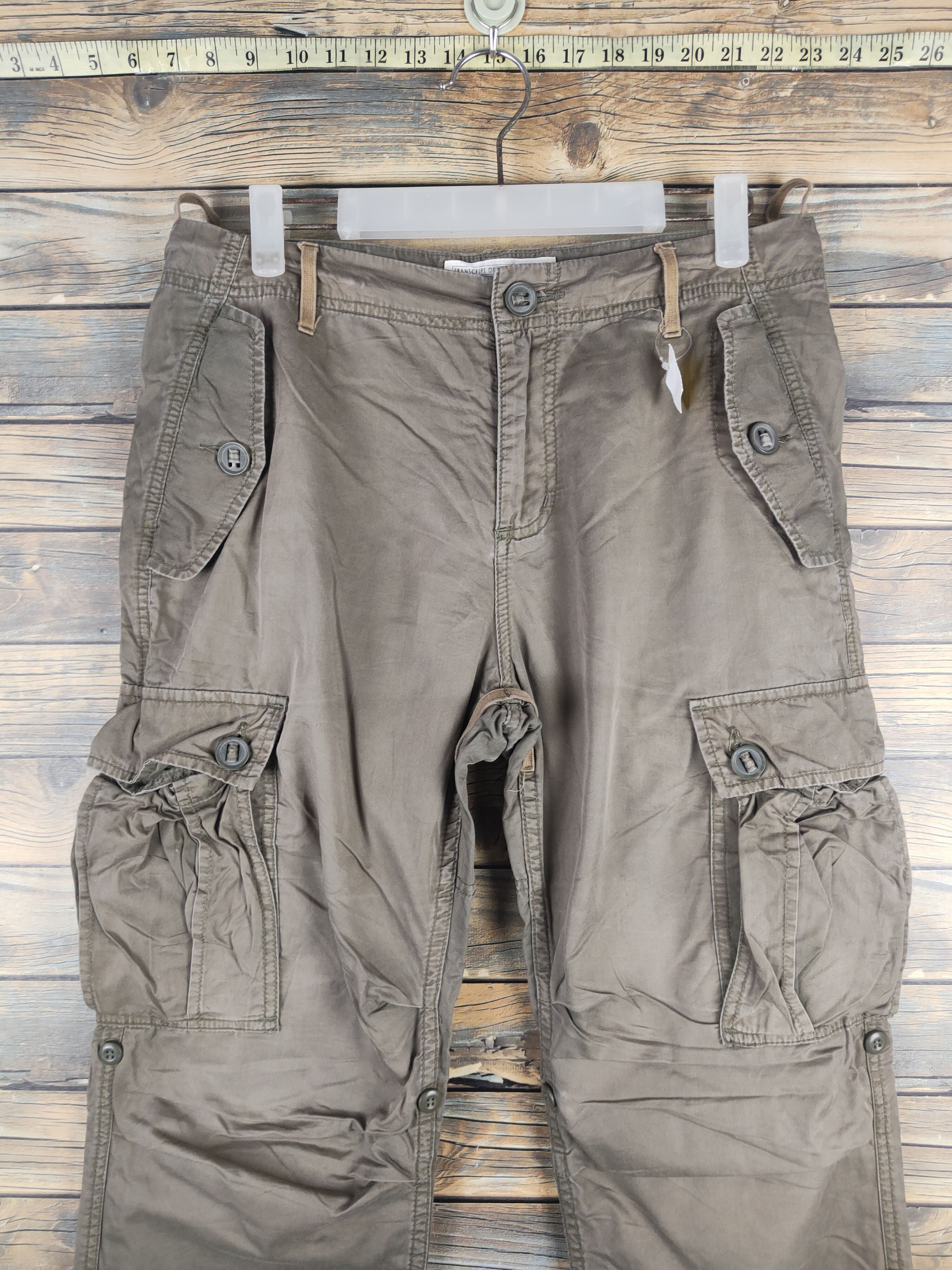 Japanese Brand DL Back Number Olive Multipocket Cargo Pants #46-234T Size US 32 / EU 48 - 2 Thumbnail