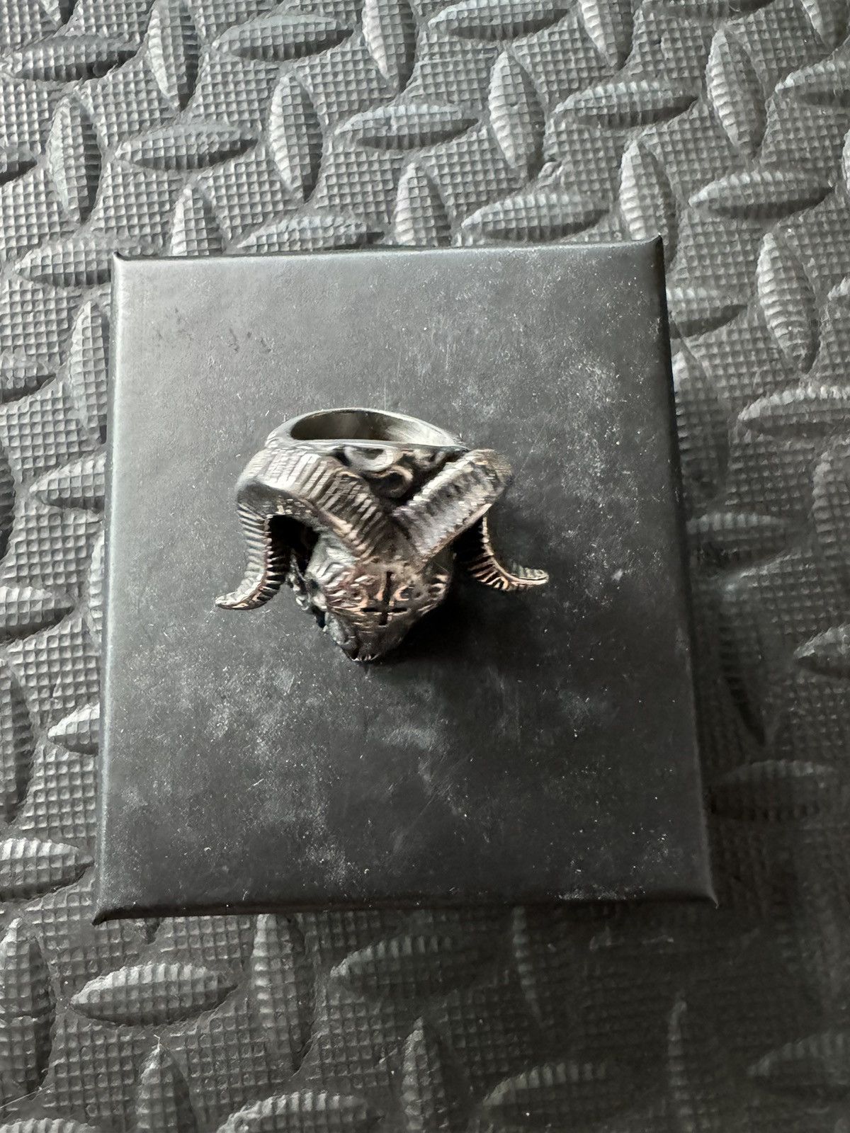 Vintage Baphomet Goat Silver Ring Size ONE SIZE - 3 Thumbnail