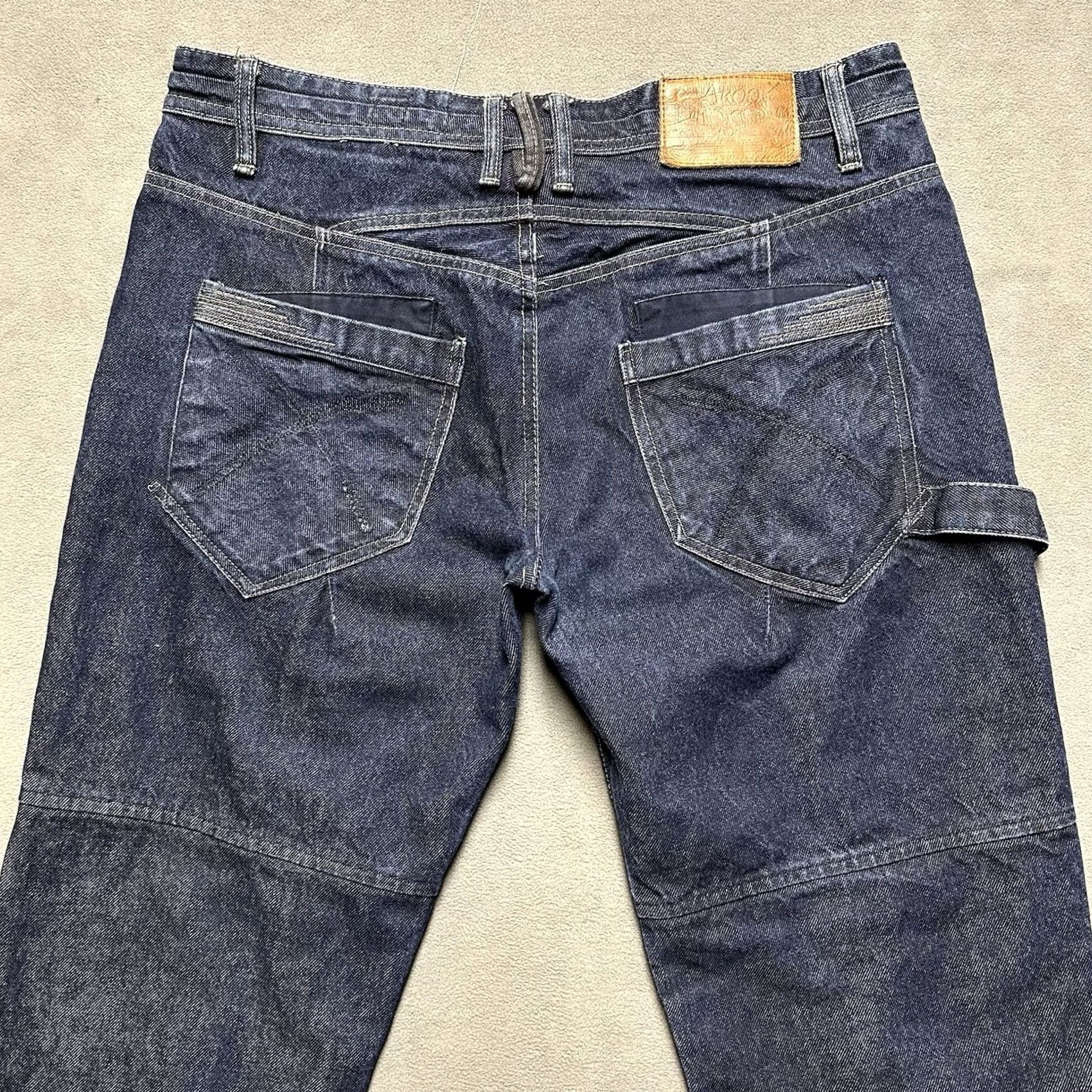 Denime Akoo Jeans Mens 38 (38x32.5) Blue Denim Carpenter Hammer Loop Streetwear Y2K GUC Size US 38 / EU 54 - 4 Thumbnail