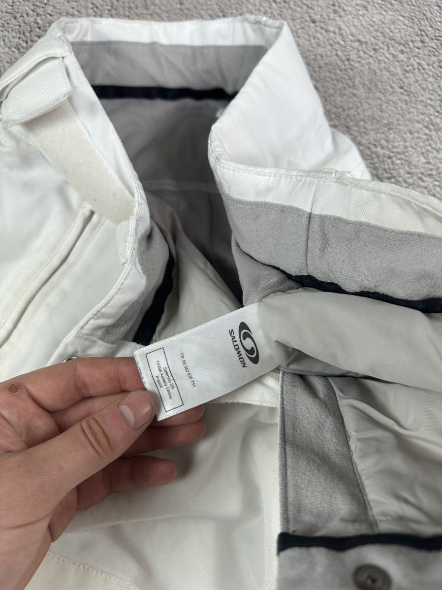 Salomon × Vintage Woman’s Salomon Clima Pro White Ski Shell Snow Pants Size 34" / US 12 / IT 48 - 9 Thumbnail