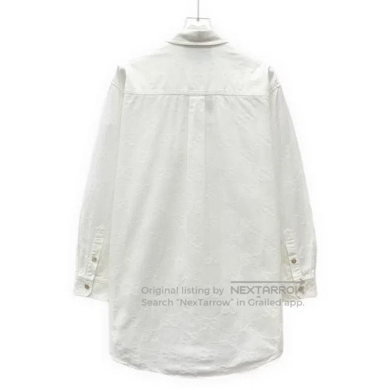 Gucci Gucci White double G full print lapel single-breasted cott Size S / US 4 / IT 40 - 2 Thumbnail
