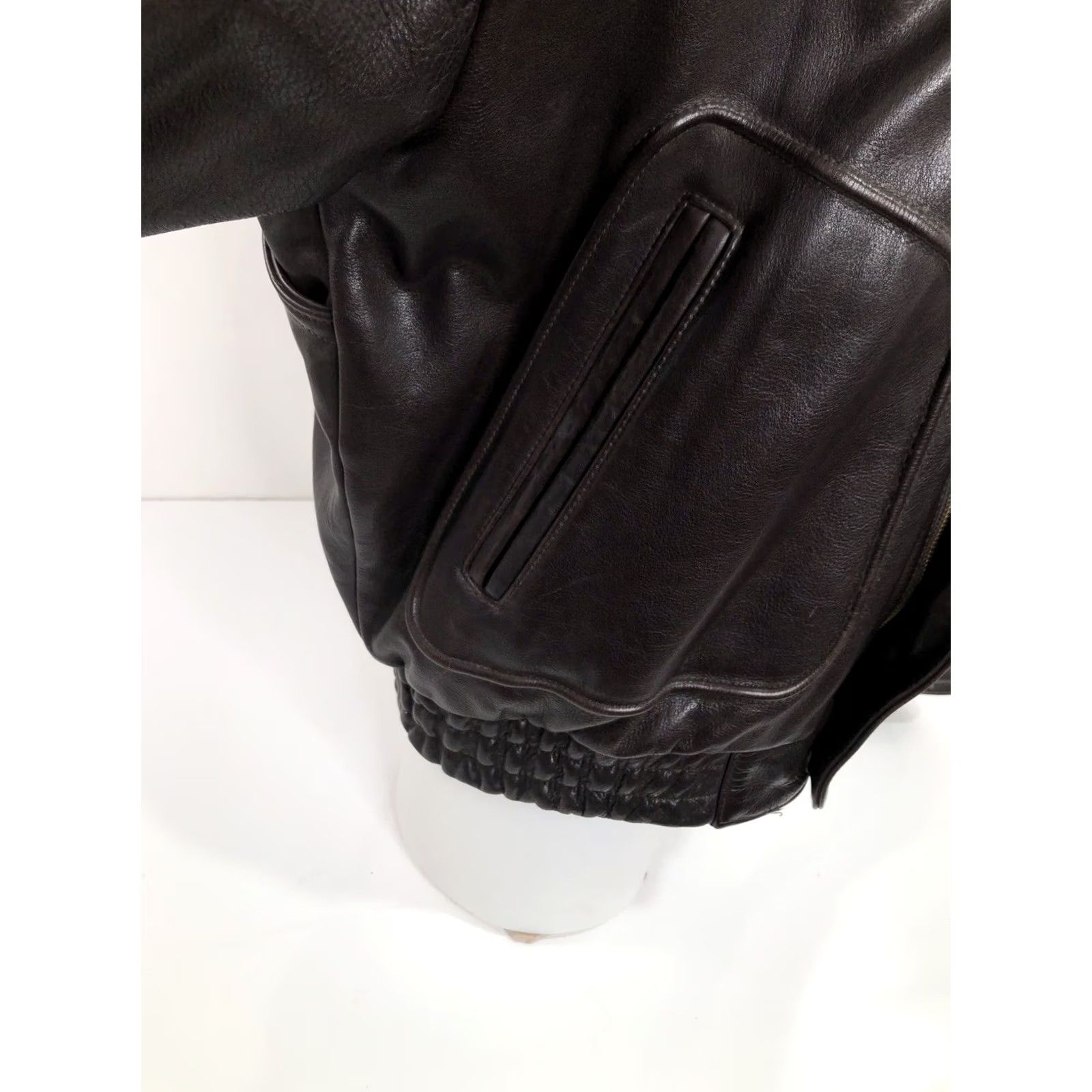 Banana Republic BANANA REPUBLIC Leather Bomber Jacket Mens 46 Brown Leather Thick Sturdy Jacket Size US S / EU 44-46 / 1 - 4 Thumbnail