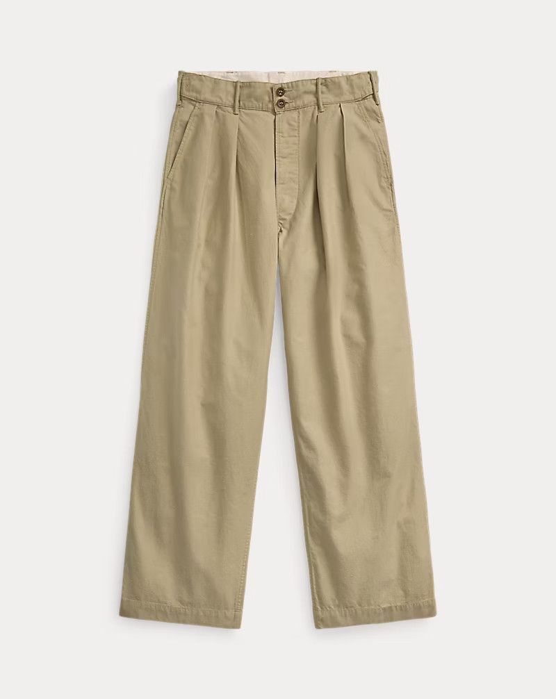 RRL Ralph Lauren Khaki Pleated Chino Trousers Size US 29 - 1 Thumbnail