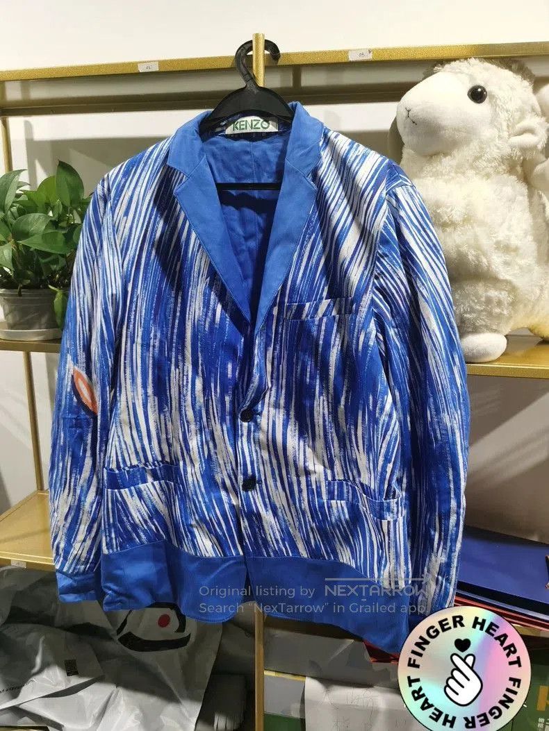 Kenzo Kenzo Blue Patterned Casual Blazer. Size US S / EU 44-46 / 1 - 1 Thumbnail