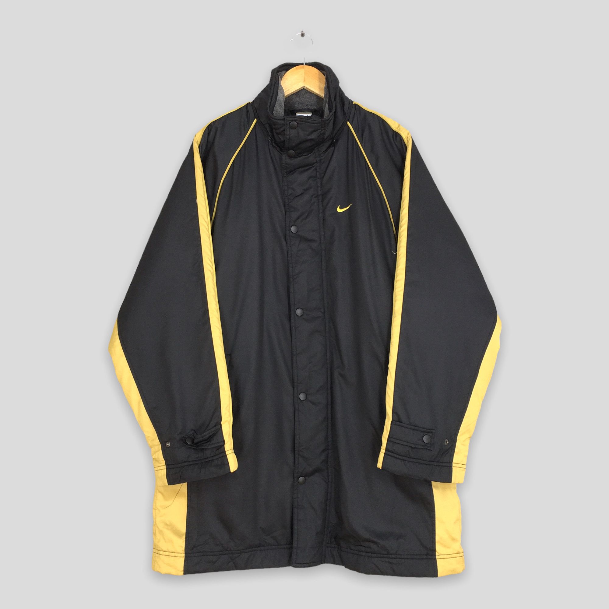 image of 90's Nike Swoosh Black Parka Winter Jacket Large, Men's