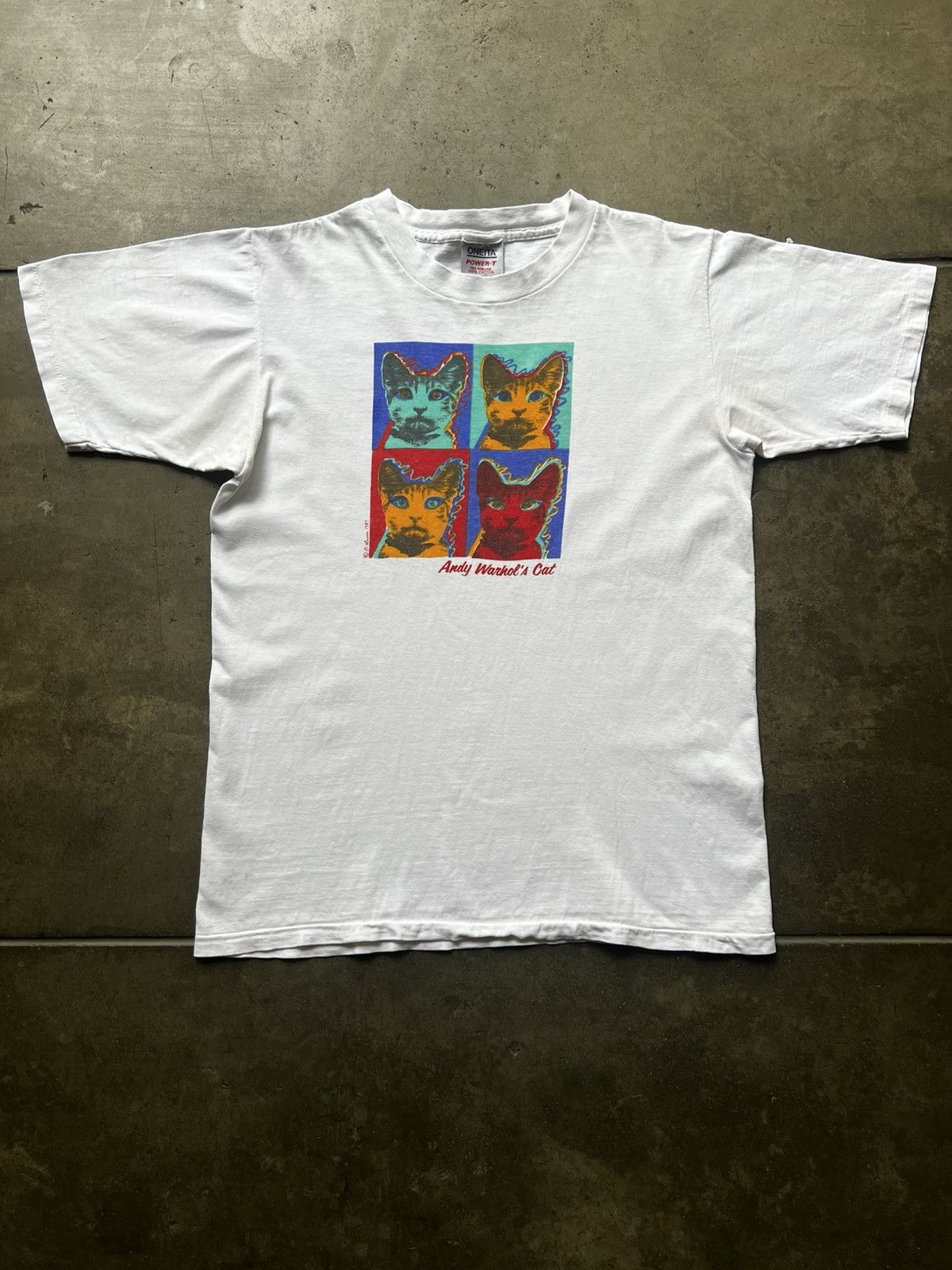 Vintage 1987 Andy Warhol’s Cats Pop Art Tee Shirt Haring Dali Kahlo Size US M / EU 48-50 / 2 - 1 Thumbnail