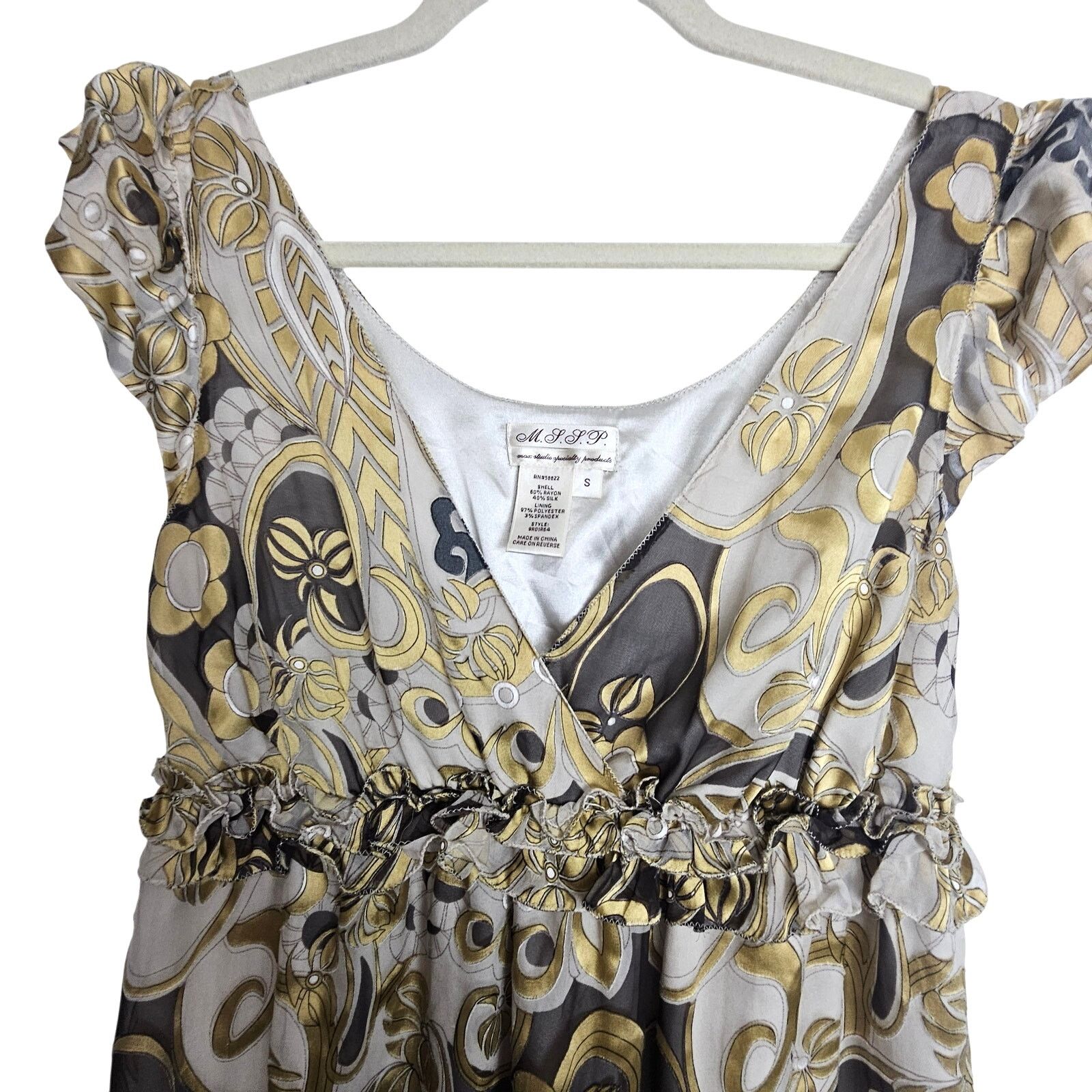 MAX&Co. Max Studio Specialty Products Women Y2K Silk Babydoll Dress Size S / US 4 / IT 40 - 2 Thumbnail