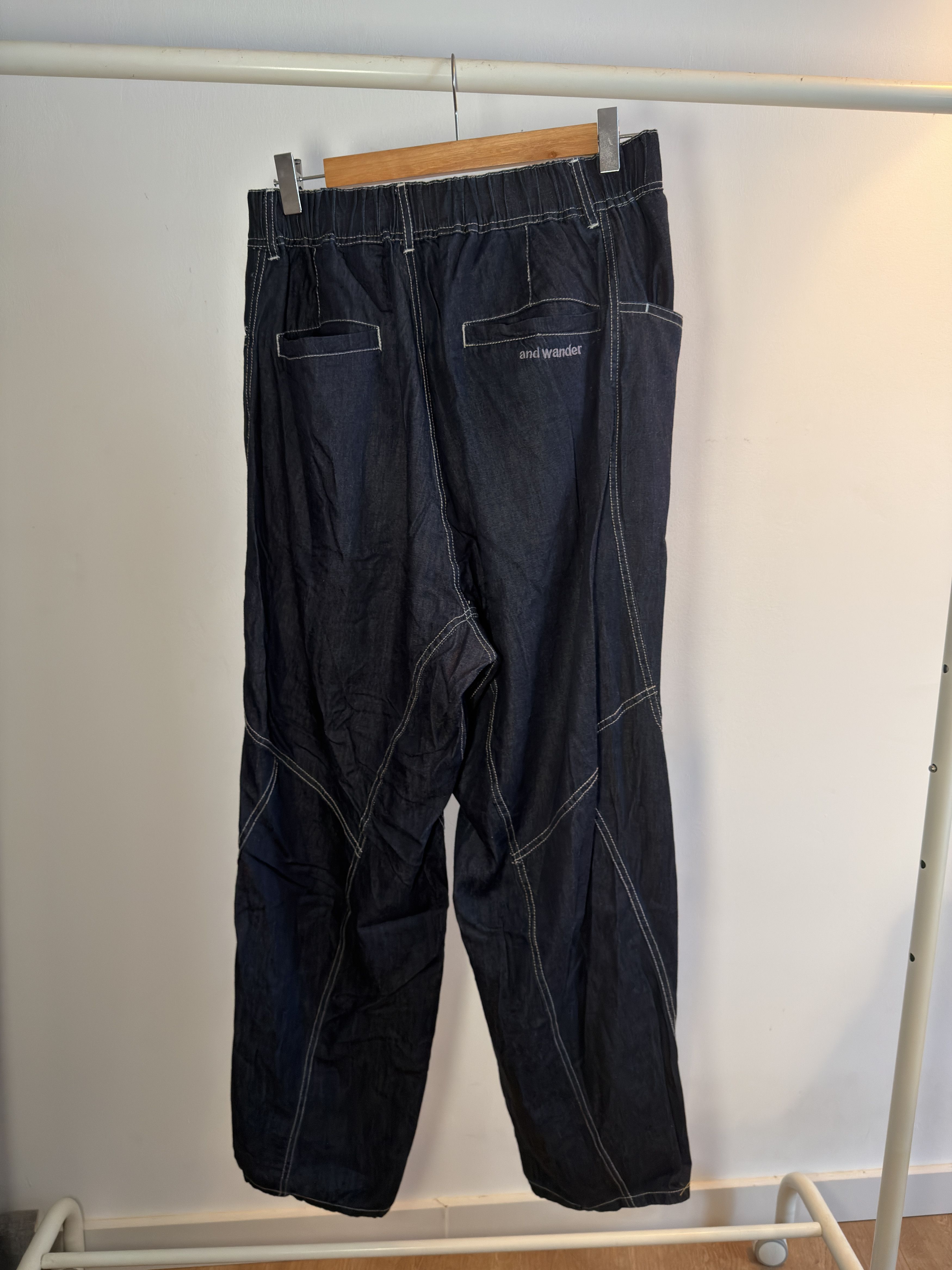 And Wander Dry Easy Denim Wide Pants Black Size US 34 / EU 50 - 2 Thumbnail