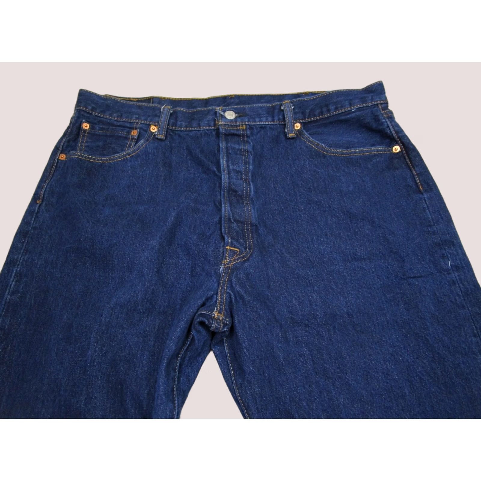 Levi's LEVIS 501 Jeans Men 42x30 Blue Button Fly Original Fit Pants Dark Wash Denim Jeans Size US 42 / EU 58 - 1 Thumbnail