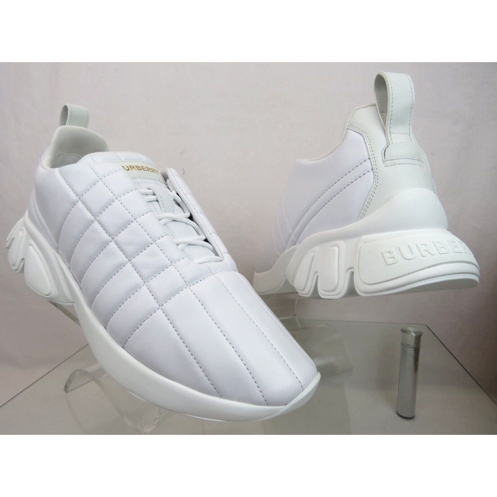 Burberry AXBURTON WHITE CHECK QUILTED LEATHER LOGO SNEAKERS 9 US 42 Size US 9 / EU 42 - 8 Thumbnail