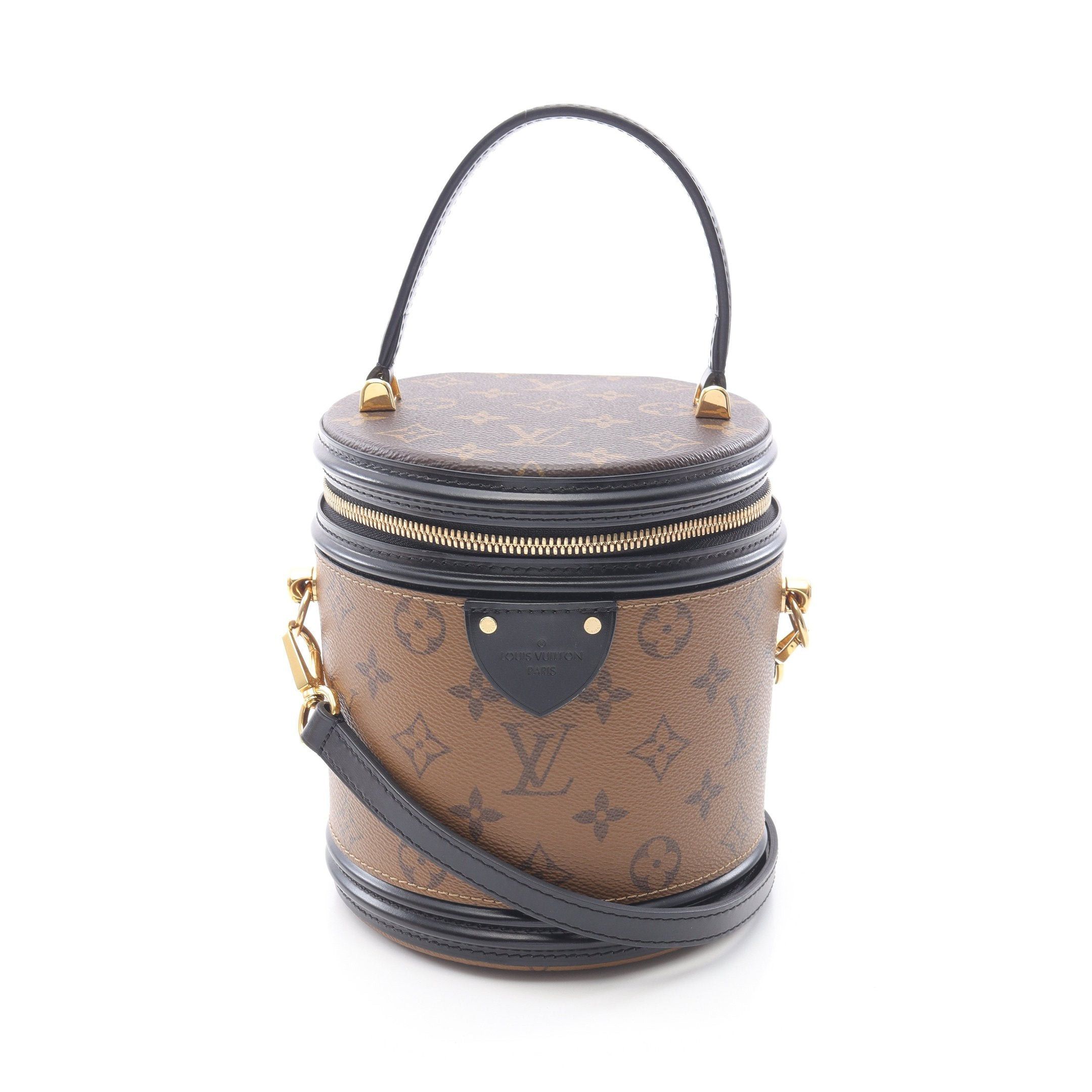 Louis Vuitton Louis Vuitton Cannes Monogram Reverse Handbag Vanity Bag Leather Brown Black Size ONE SIZE - 1 Thumbnail