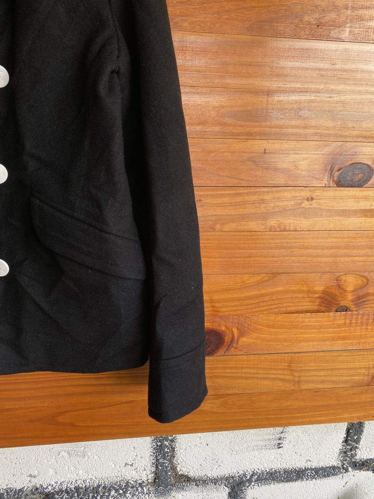 Japanese Brand Vintage Palms and Labske Black Wool Peacoat Plaid Lining Size US M / EU 48-50 / 2 - 11 Thumbnail