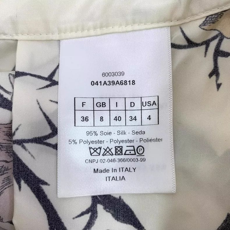 Dior Dior Beige floral print mulberry silk tassel half-length sk Size 24" / US 00 / IT 34 - 6 Thumbnail