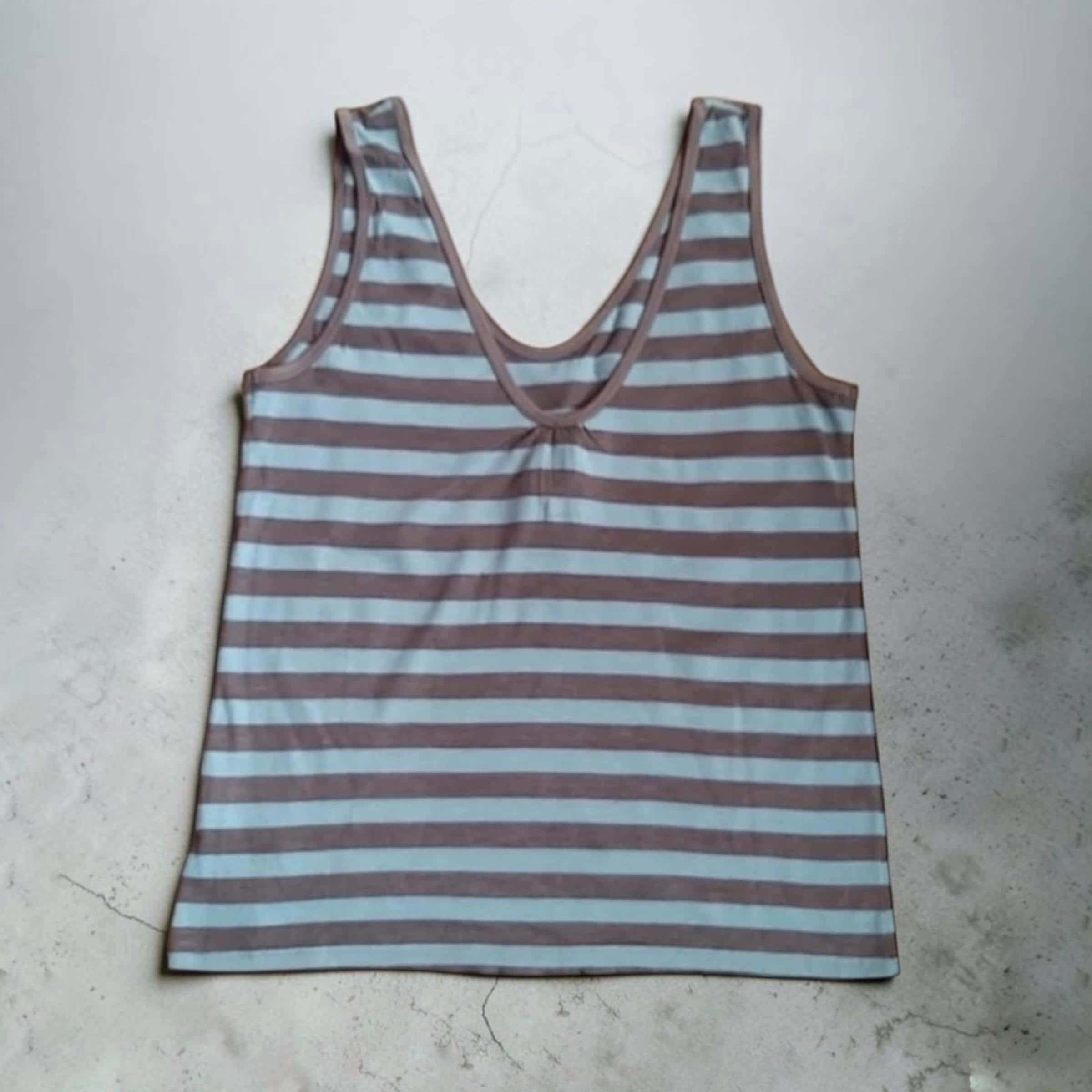 Cop Copine The Cop Copine Striped Turquoise Tanktop Size ONE SIZE - 2 Thumbnail