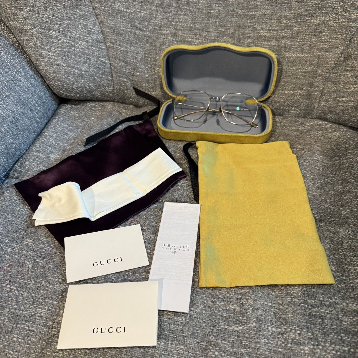 Gucci Gucci Silver Wire Frame Optical Glasses Luxury Size ONE SIZE - 5 Thumbnail