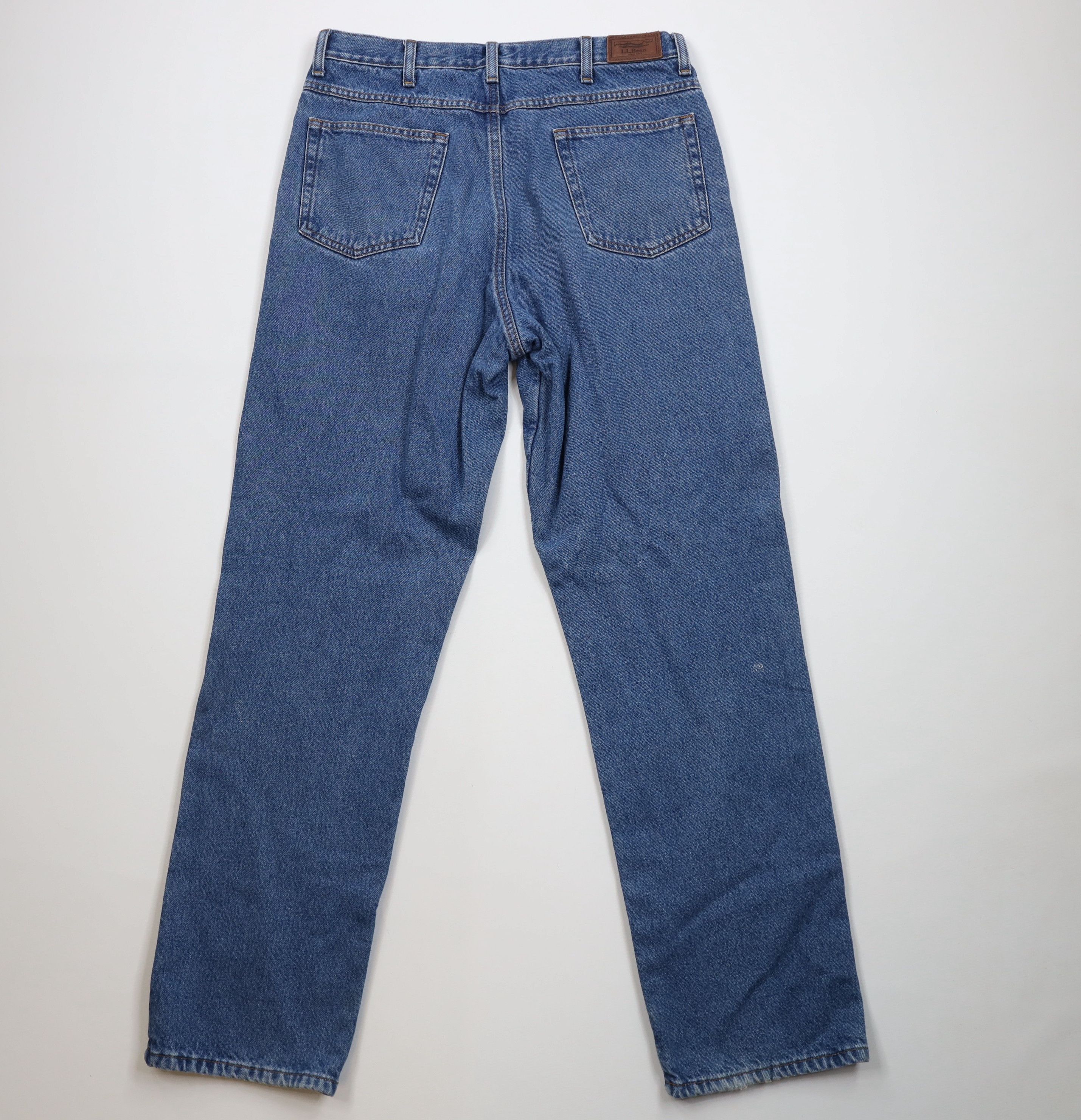 L.L. Bean Vintage 90s Y2K LL Bean Fit Flannel Lined Denim Jeans Blue Size US 34 / EU 50 - 12 Thumbnail