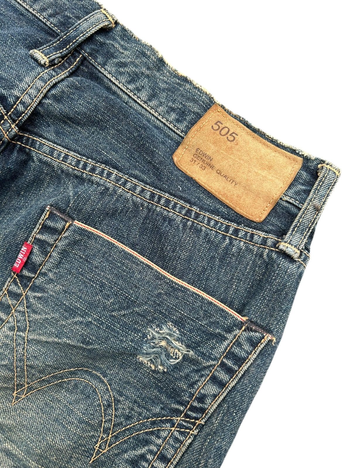 Kapital Thrashed Vintage Edwin 505 Selvedge Rusty Denim Jeans Size US 32 / EU 48 - 12 Thumbnail
