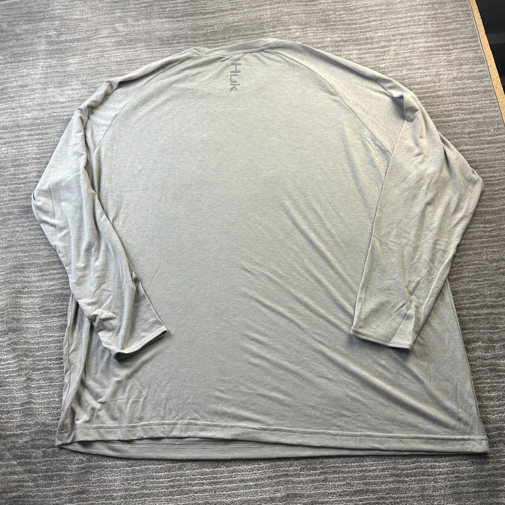 Vintage Huk Shirt Mens 3XL Gray Fishing Performance Long Sleeve Shirt Pullover Crew Neck Casual Activewear Size US XXL / EU 58 / 5 - 2 Thumbnail