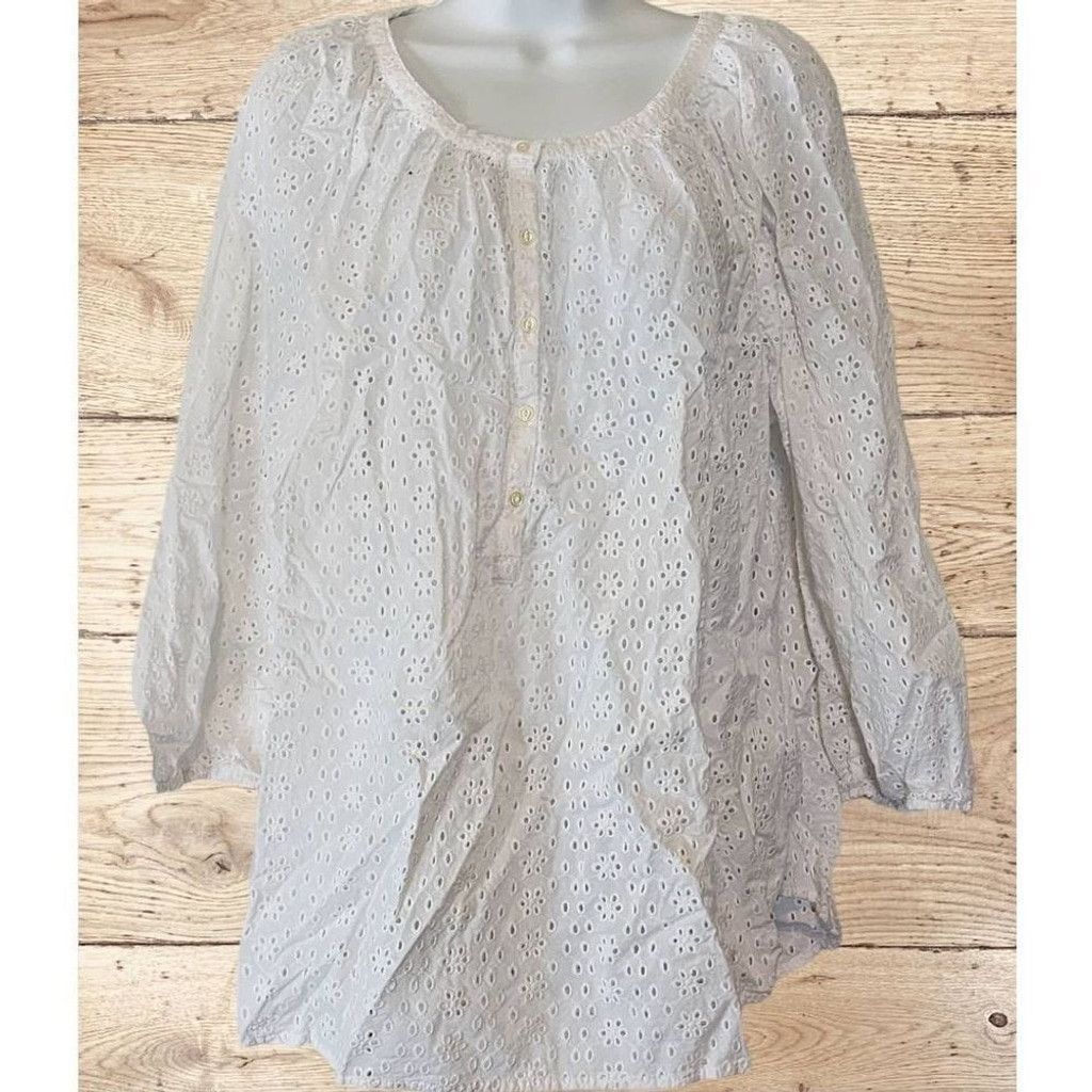 Chaps Chaps White Lace Blouse Size XL / US 12-14 / IT 48-50 - 1 Thumbnail