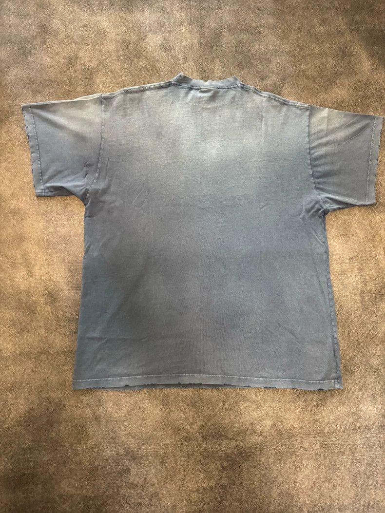Balenciaga Balenciaga Blue distressed iron tower logo short-sleeve Size US L / EU 52-54 / 3 - 2 Thumbnail
