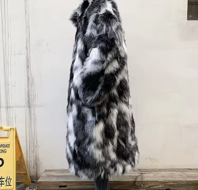 Other Streetwear Designer Fur Winter Striped Midi Coat Size US L / EU 52-54 / 3 - 3 Thumbnail