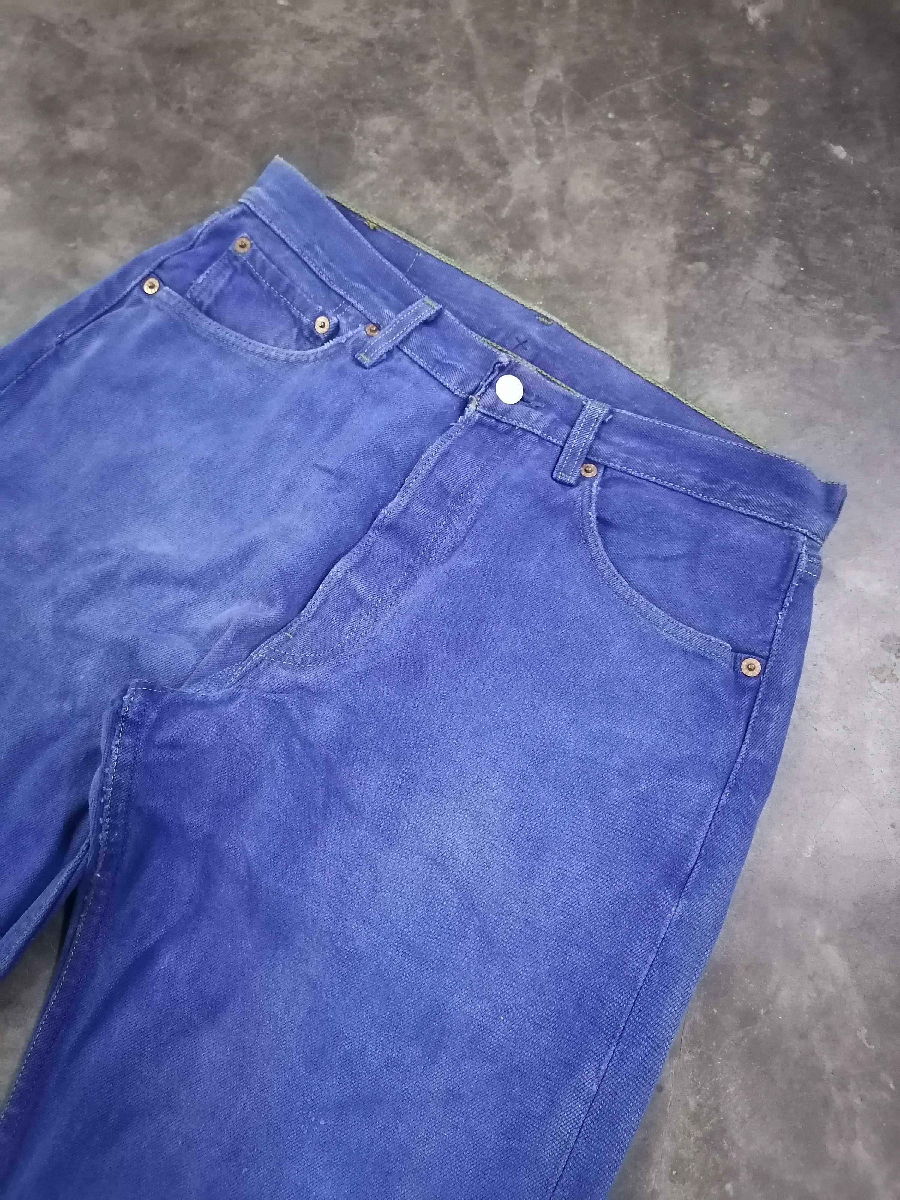 Levi's × Levi's Vintage Clothing Vintage 90s Levi's 501 Dyed Blue Distressed Denim Pants Size US 31 - 3 Thumbnail