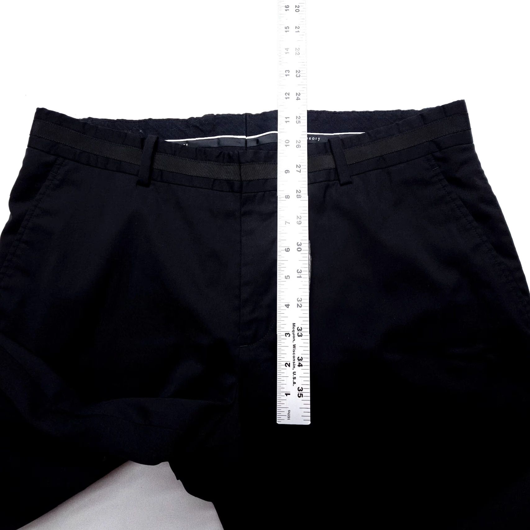 Theory Theory Mens Dress Pants Chino Black Wool Blend Stretch 29" Inseam Flat Front Regular 34 Size US 34 / EU 50 - 5 Thumbnail