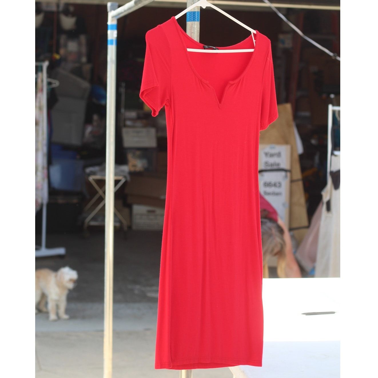 Shein Red Short Sleeve Shein XS Mini Dress - Rayon Comfort Size XS / US 0-2 / IT 36-38 - 1 Thumbnail