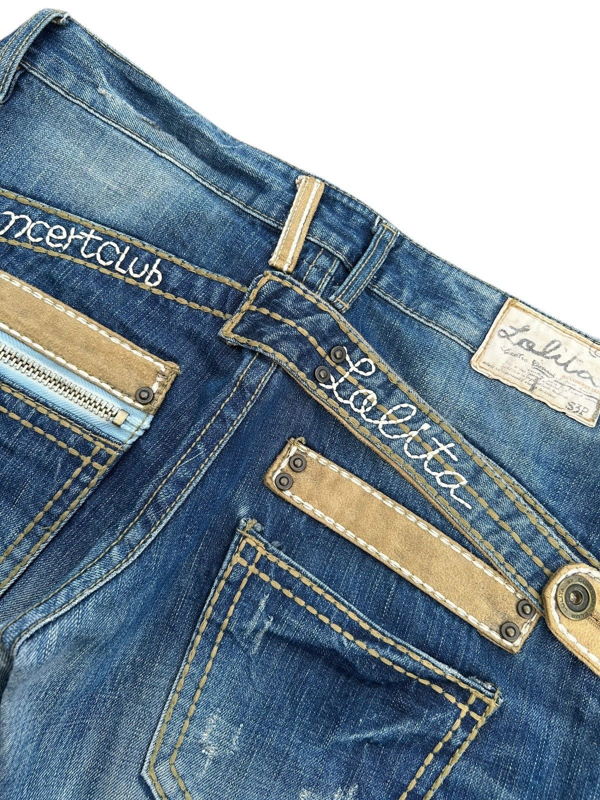 Kapital Yoshitomo Nara Lolita Buckle Back Distressed Denim Jeans Size US 36 / EU 52 - 3 Thumbnail